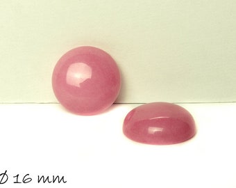 Edelstein Cabochons, Jade, 16 mm, rosa