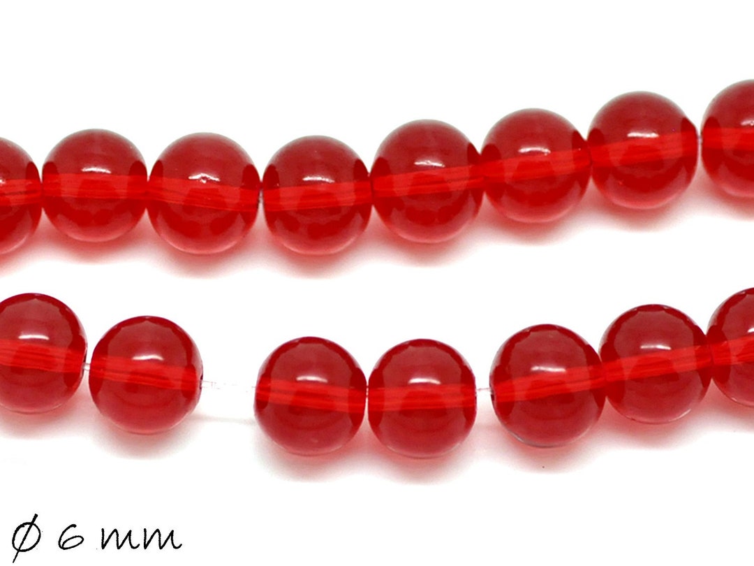 Perles De Verre De Bohême En Forme De Gouttes - 10 Pièces - Rouge - 6x9mm - PV007