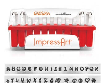 1 Set Buchstaben Stempel ImpressArt 4 mm GEISHA Uppercase Großbuchstaben