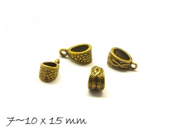 6 PCs remorque sangles bronze antique mélanger 7 ~ 10 x 15 mm