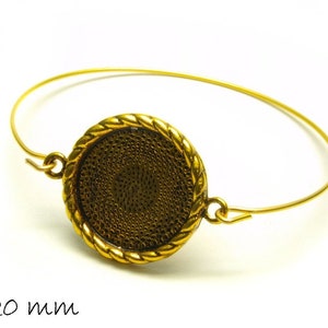 1 bangle blank with cabochon setting 20 mm gold
