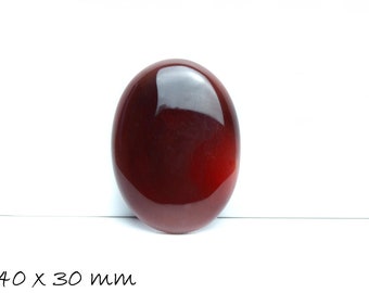 1 Stk Edelstein Cabochons Achat, 40 x 30 mm rot