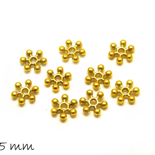 20 STK entretoise perles flocon-15 mm or