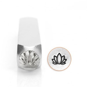 Timbro di design da 1 pezzo, fiore di loto, timbro con punzone di loto, fiore in fiore