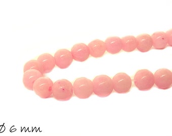 Edelstein Mashan Jade Perlen rosa, Ø 6 mm