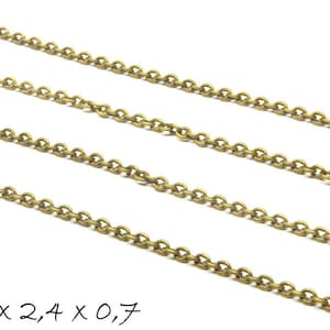 0,90EUR/metro - corrente de elos de bronze de 5 m, fino, 2,9 x 2,4 mm