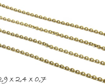 0,90EUR/Meter - 5 m Link chain bronze, fine, 2,9 x 2,4 mm