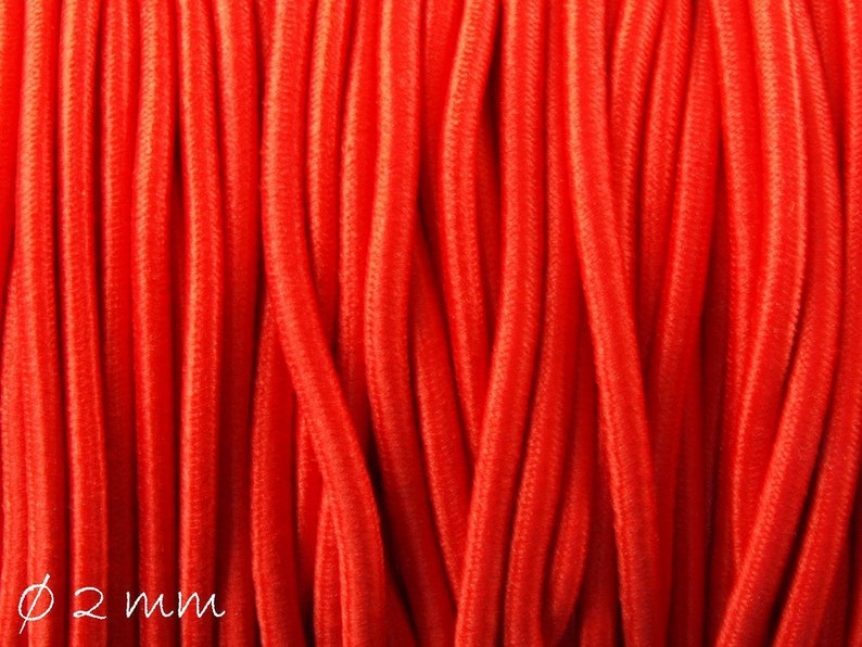 0,36EUR/Meter 5 m elastic nylon cord Ø 2 mm, red image 1