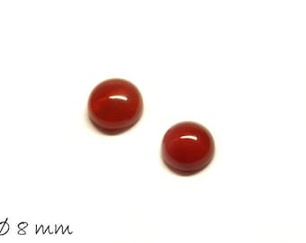 Edelstein Cabochons, roter Achat, 8 mm