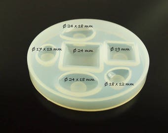 1 Stk Silikonform Cabochon Rohling Mold Mix Form Giessform