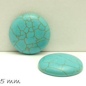 1 Stk Cabochon, Howlith (Türkisimitat), Ø 25 mm