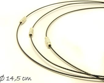 Choker black, necklace steel 44.5 cm stainless steel necklace