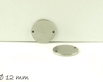 10 Stk Verbinder Stempel Plättchen Edelstahl Ø 12 mm