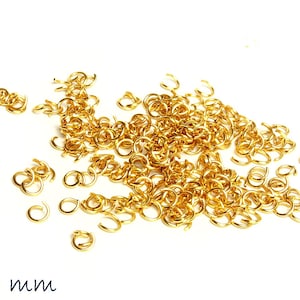 Anelli di salto (anelli spezzati), acciaio inossidabile - oro, Ø 4 mm