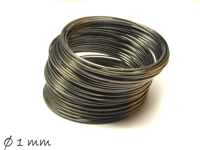 30 Coils spiral wire memory wire Black Ø 1 mm image 1