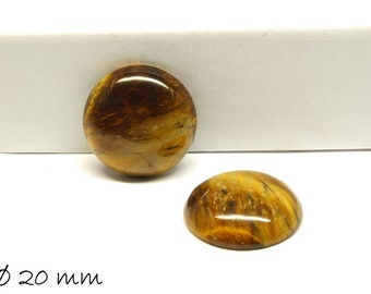 Edelstein Cabochons, Tigerauge, 20 mm