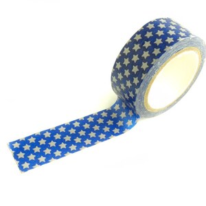 1 Rolle Masking Tape blau mit Sternen 15 mm Bild 2