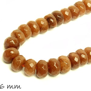 Facettierte Jade Perlen oval 8 x 6 mm, braun