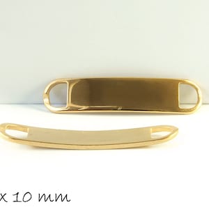 Connector stempelplaat van roestvrij staal, in goud, 45 x 10 mm