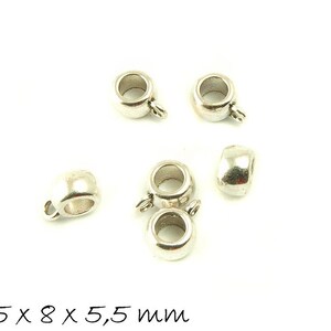 10 pcs pendant loops antique silver 11.5x8x5.5 mm