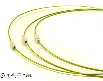 Tours de cou verts, collier d’acier inoxydable Collier acier 44,5 cm