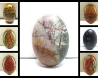 1 cabochon, Picture Jasper, pierre, 25 x 18 mm, différentes couleurs