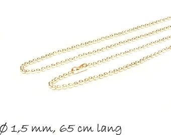 Finished ball chain rose gold Ø 1.7 mm, 65 cm long