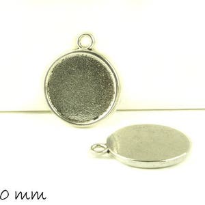 Cabochon setting / medallion Ø 20 mm antique silver