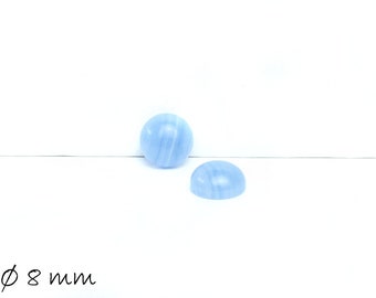 Edelstein Cabochons Achat, rund, hellblau Ø 8 mm