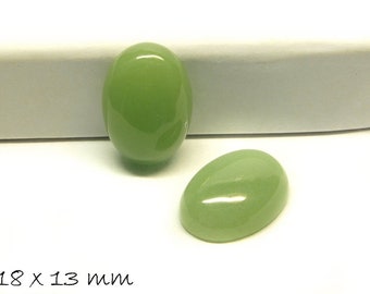 Cabochons pierres précieuses, quartz aventurine, 18 x 13 mm