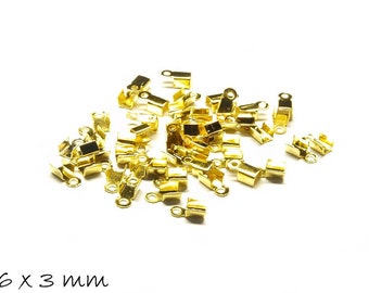 Eindkappen, goud 6 x 3 mm