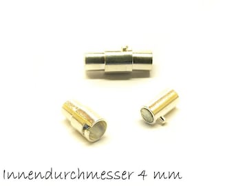 2 pz chiusure magnetiche, argento, 16 x 6 mm