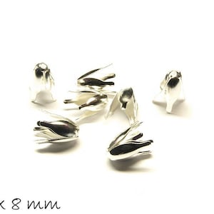 Filigree Bead Caps Tulip Silver 12 x 10 mm