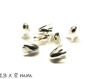 Filigrane Perlenkappen Tulpe silber 12 x 10 mm