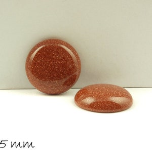 1 stuk cabochon, roodgouden rivier, Ø 25 mm edelsteen