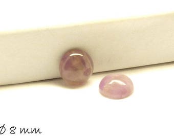 Gemstone Cabochons, Amethyst, 8 mm