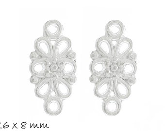 Combine with playful floral pattern and 2 eyelets in silver, 16 x 8 mm