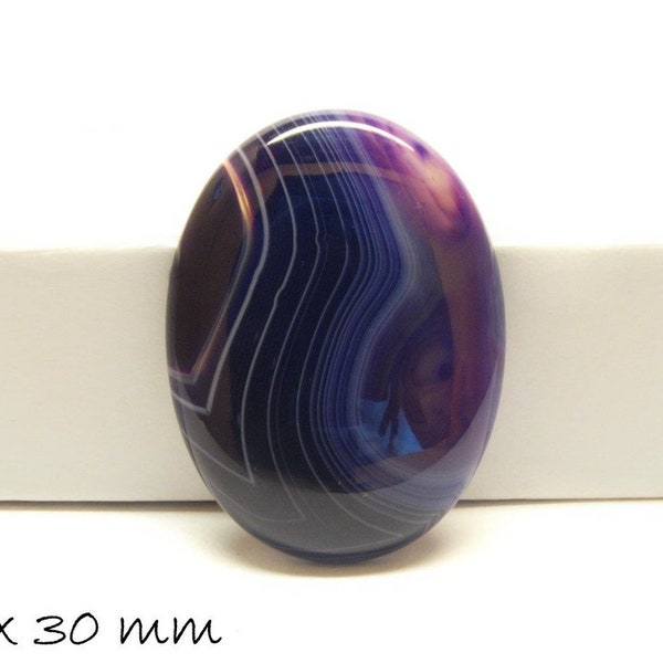 1 pièce de cabochons de pierres précieuses agate, 40 x 30 mm, violet