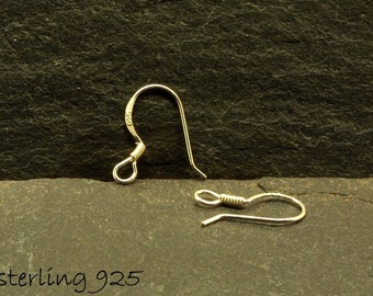 Ear Hook Sterling Silver 925, 12 x 13 x 0.6 mm