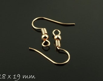 Ear hook with pearl (fish hook), rosegold