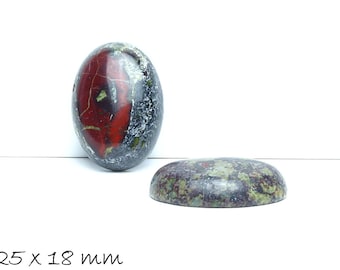 Gemstone Cabochon Dragon Blood Jasper 25 x 18 mm