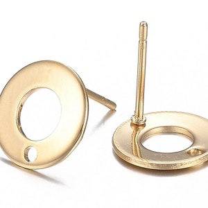 Ohrstecker mit Öse Edelstahl, gold, Donut, Ohrringe, Ø 10 mm