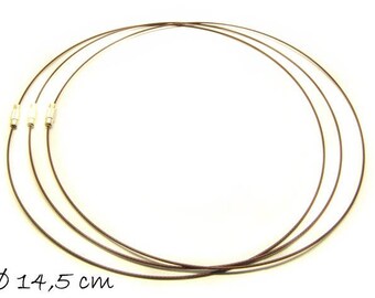 Tours de cou brun, collier d’acier inoxydable Collier acier 44,5 cm