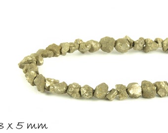 Edelstein Perlen natürliches Pyrit, 3 x 5 mm, gebohrt