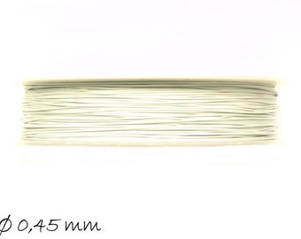 0,06EUR/m - 50 m Schmuckdraht 0,45 mm, weiß