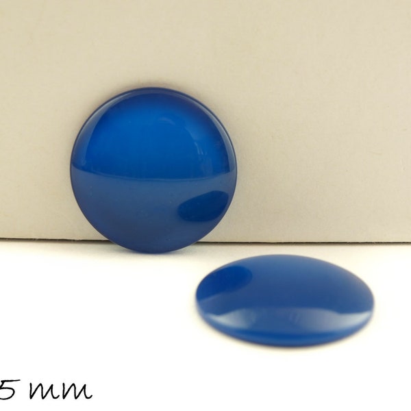 Resin Cabochons, rund, Cateye-Imitat, Ø 25 mm, blau