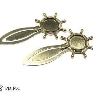 Bookmark blank platinum cabochon setting 18 mm