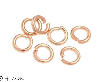 Biegeringe (Spaltringe), rose gold, 4 mm