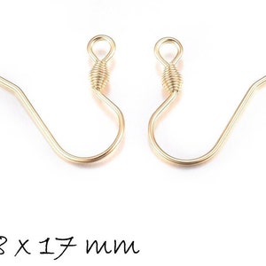 10 pieces ear hooks with pearl (fish hook) golden, stainless steel