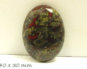 1 Cabochon Dragon Blood Jasper 40 x 30 mm